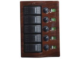 Osculati Panel Electrico 5 interruptores acabado madera
