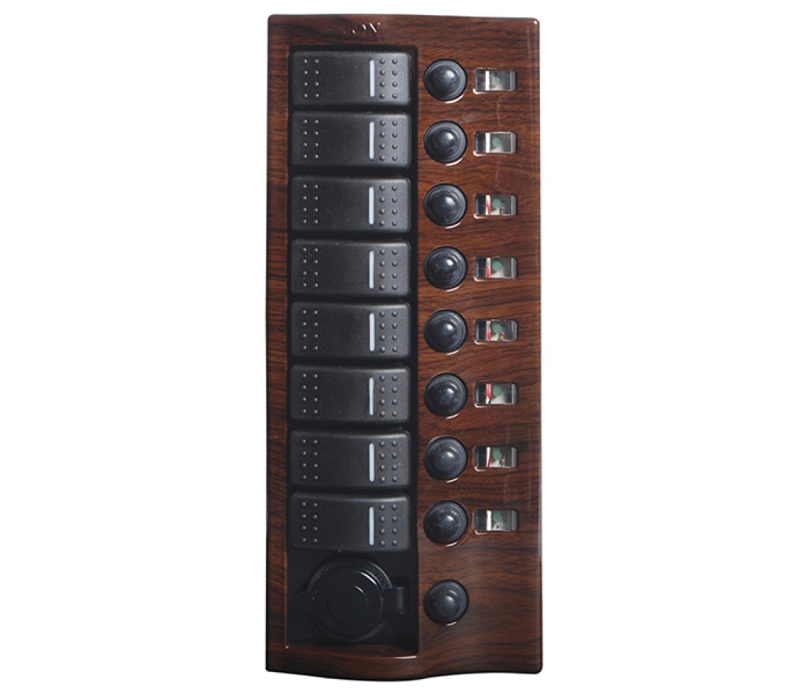 Osculati Panel Electrico 9 interruptores acabado madera