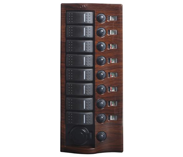 Osculati Panel Electrico 9 interruptores acabado madera