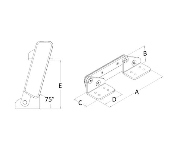 Osculati Par de BIsagras con Cubierta para el Asiento