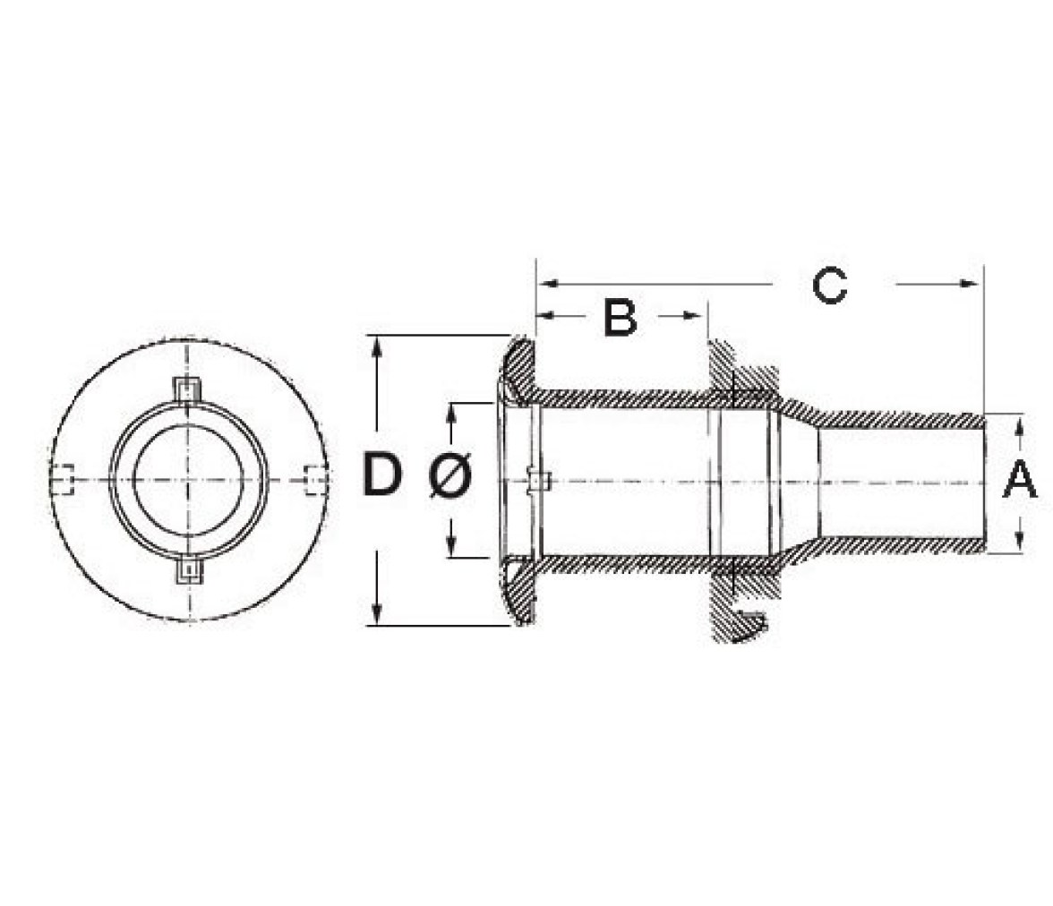Osculati Pasacascos Acero Inoxidable con Adaptador Manguera