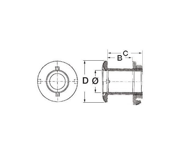 Osculati Pasacascos Acero Inoxidable Rosca Corta