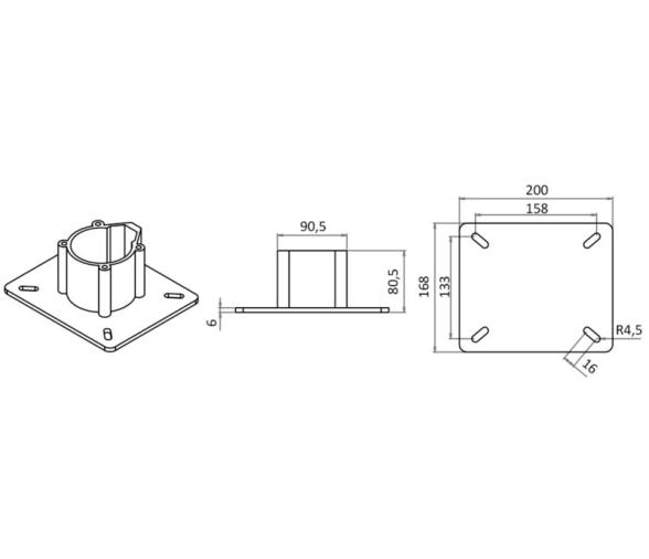Osculati Pedestal Telescopico Base Superior Aluminio