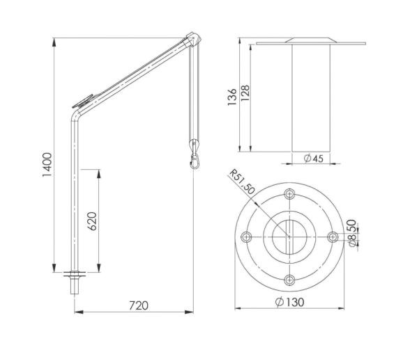 Osculati Pescantes Giratorios Acero Inoxidable