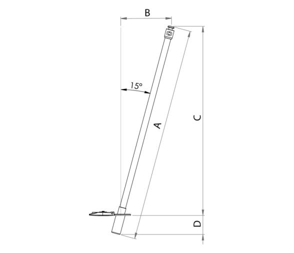 Osculati Poste de Fibra de Vidrio/Carbono para Toldos Bimini
