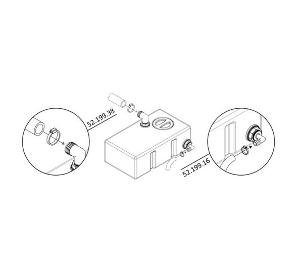 Osculati Racor de 90° Ø 16 / 38 mm