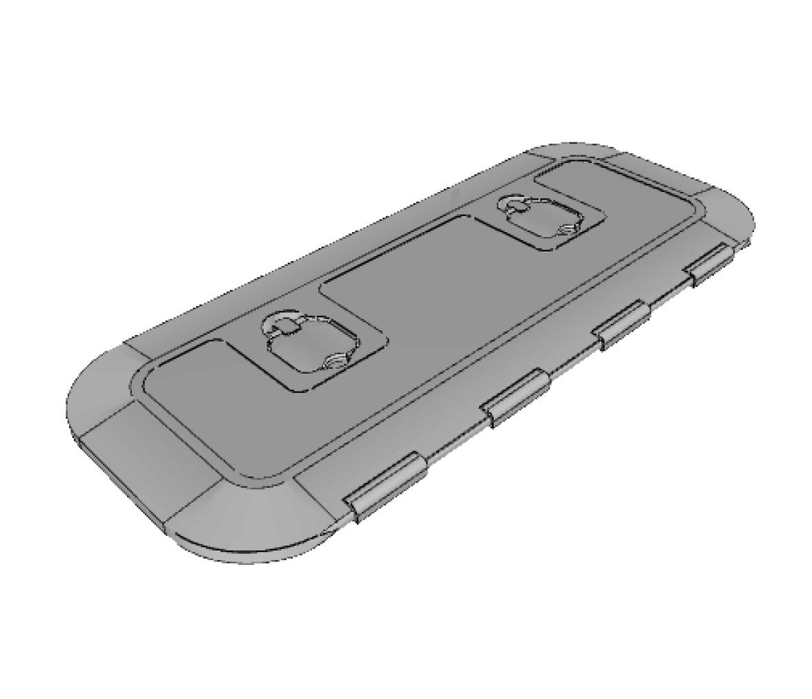 Osculati Registro de Inspección Enrasado 600 x 250 mm