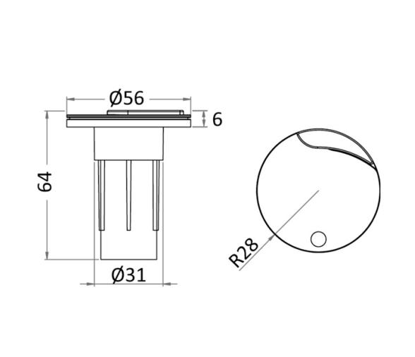 Osculati Repuesto Base Plana para Barra Extraíble