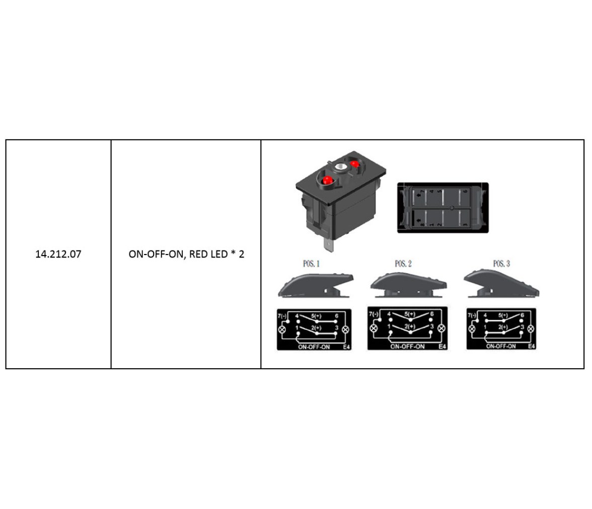 Interruptor Estanco Marina Top con 7 Terminales Bipolar
