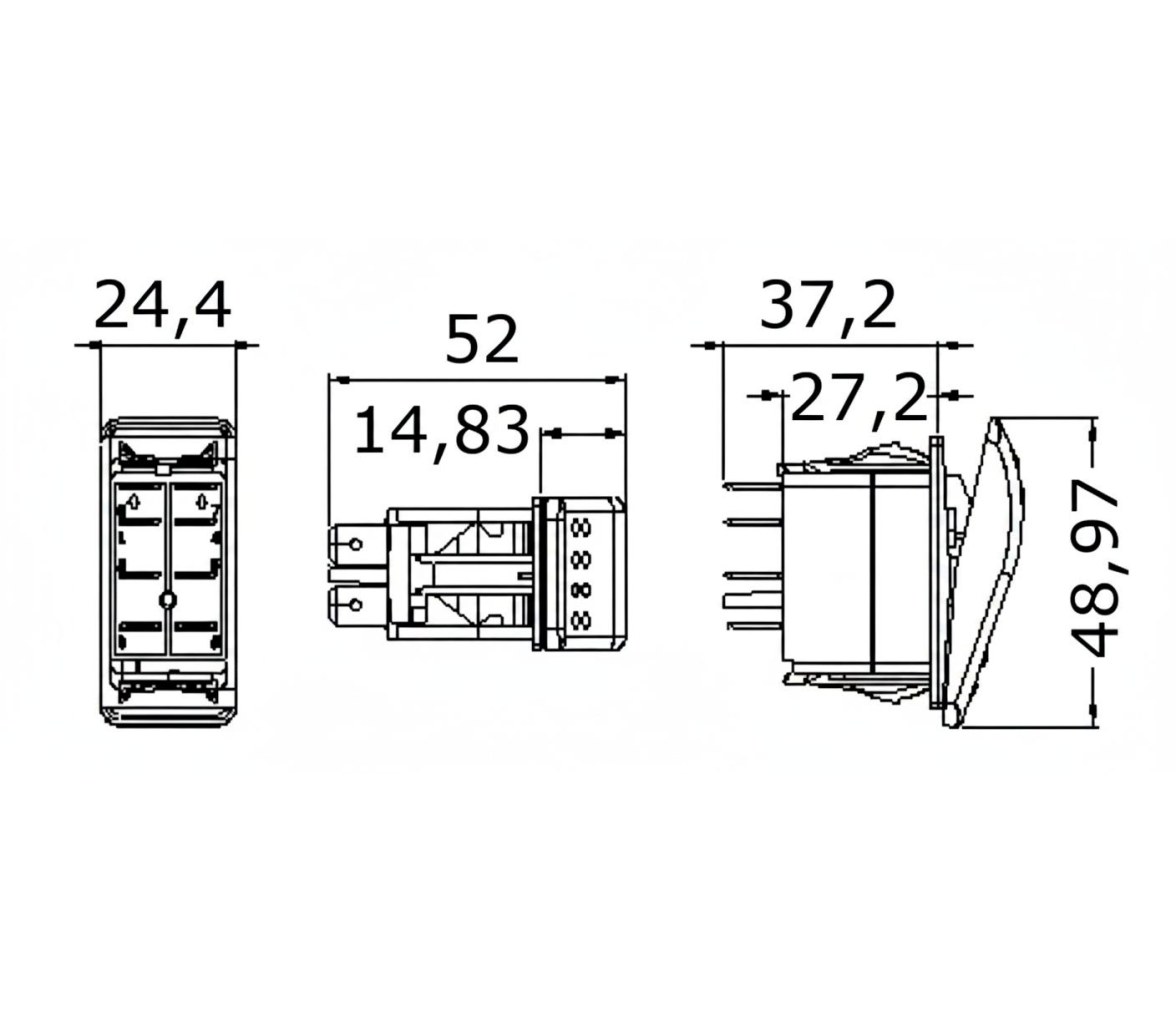 Interruptor Estanco Marina Top con 7 Terminales Bipolar