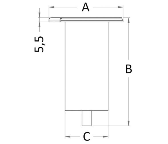 Osculati Tintero Acero Inoxidable para Poste Bimini Ø 50 mm