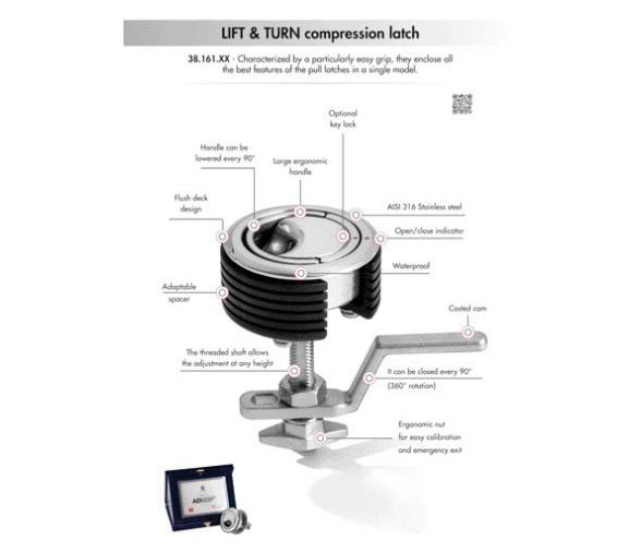 Osculati Tirador Eclipse con Sistema de Compresión 60 mm Negro
