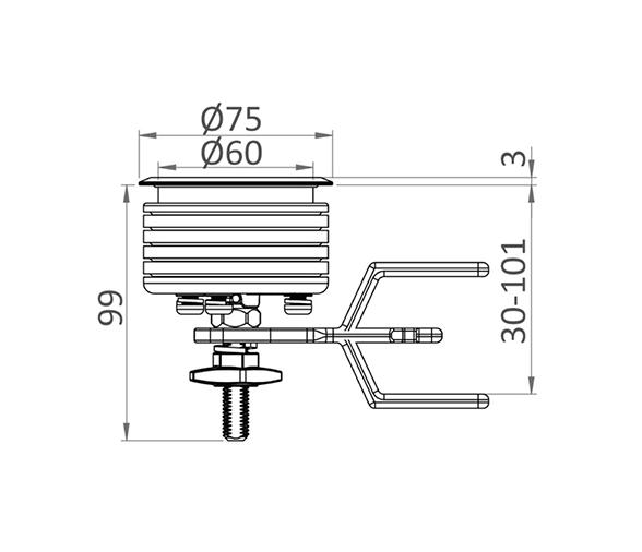 Osculati Tirador Eclipse con Sistema de Compresión 75 mm Negro
