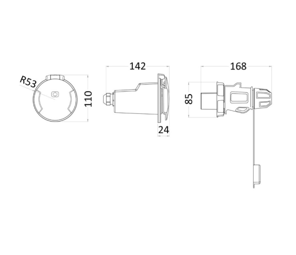 Osculati Toma de Corriente Blanca con Tapa Nylon PA6 Cruiser 32A