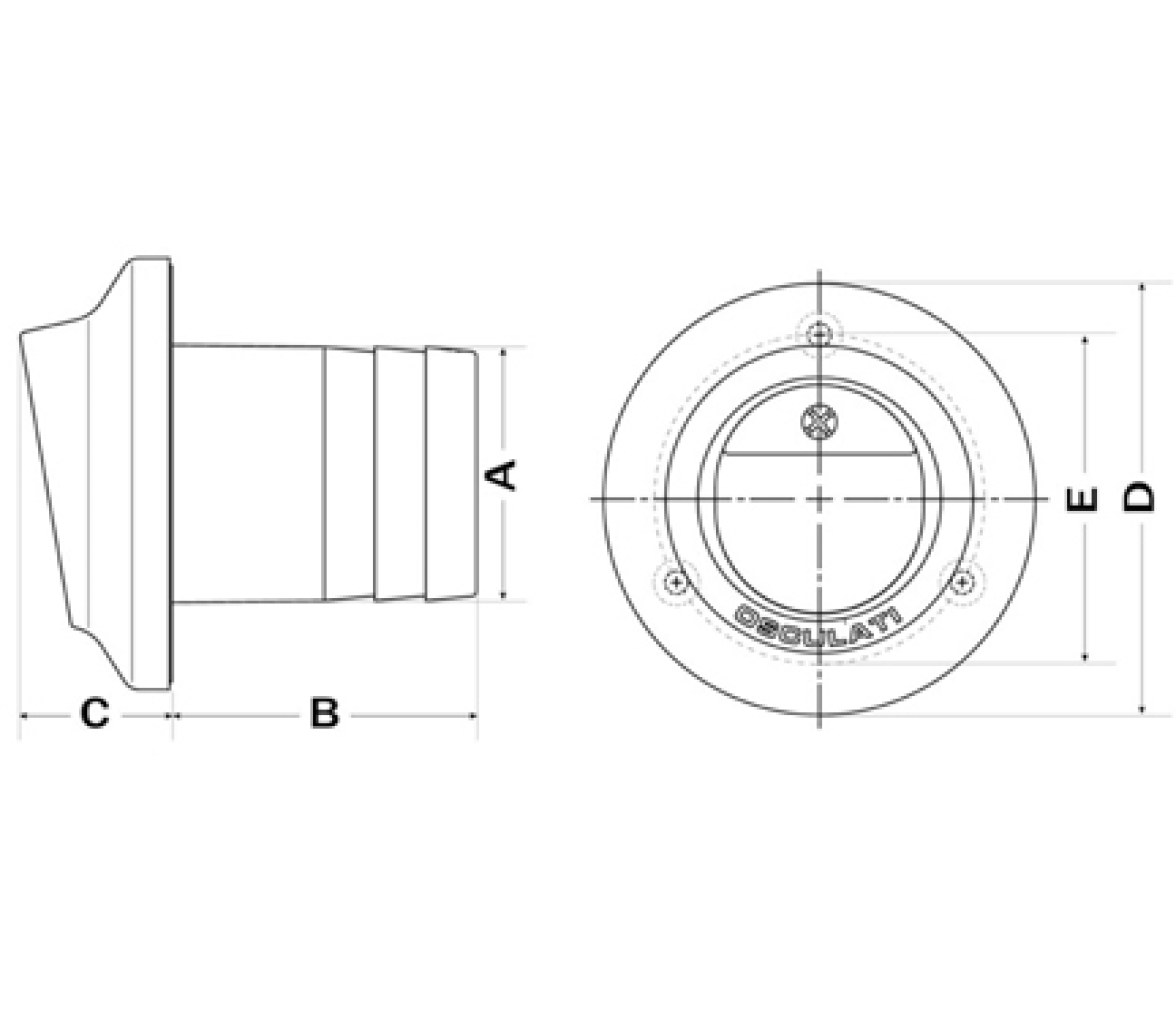 Osculati Tubo de Escape de Tecnopolímero y acero inox
