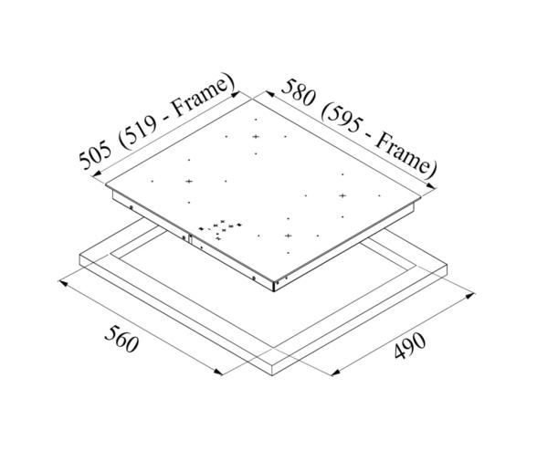Osculati Vitrocerámica 4 fuegos