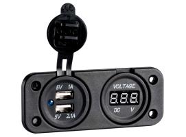 Voltimetro Digital con Conectores USB 4.8A