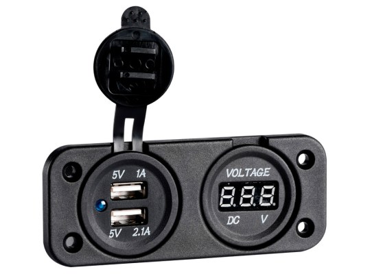 Digital Voltmeter and Dual USB Port 4.8A