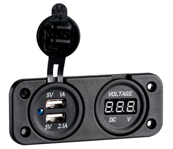 Voltimetro Digital con Conectores USB 4.8A