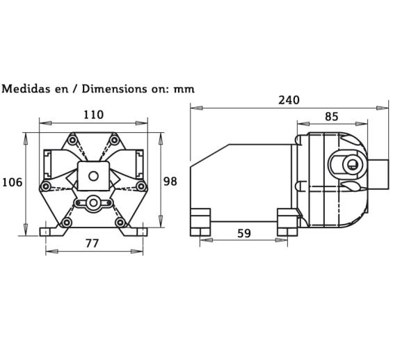 Osculati Bomba de agua a presion EuroPump con 3 Valvulas