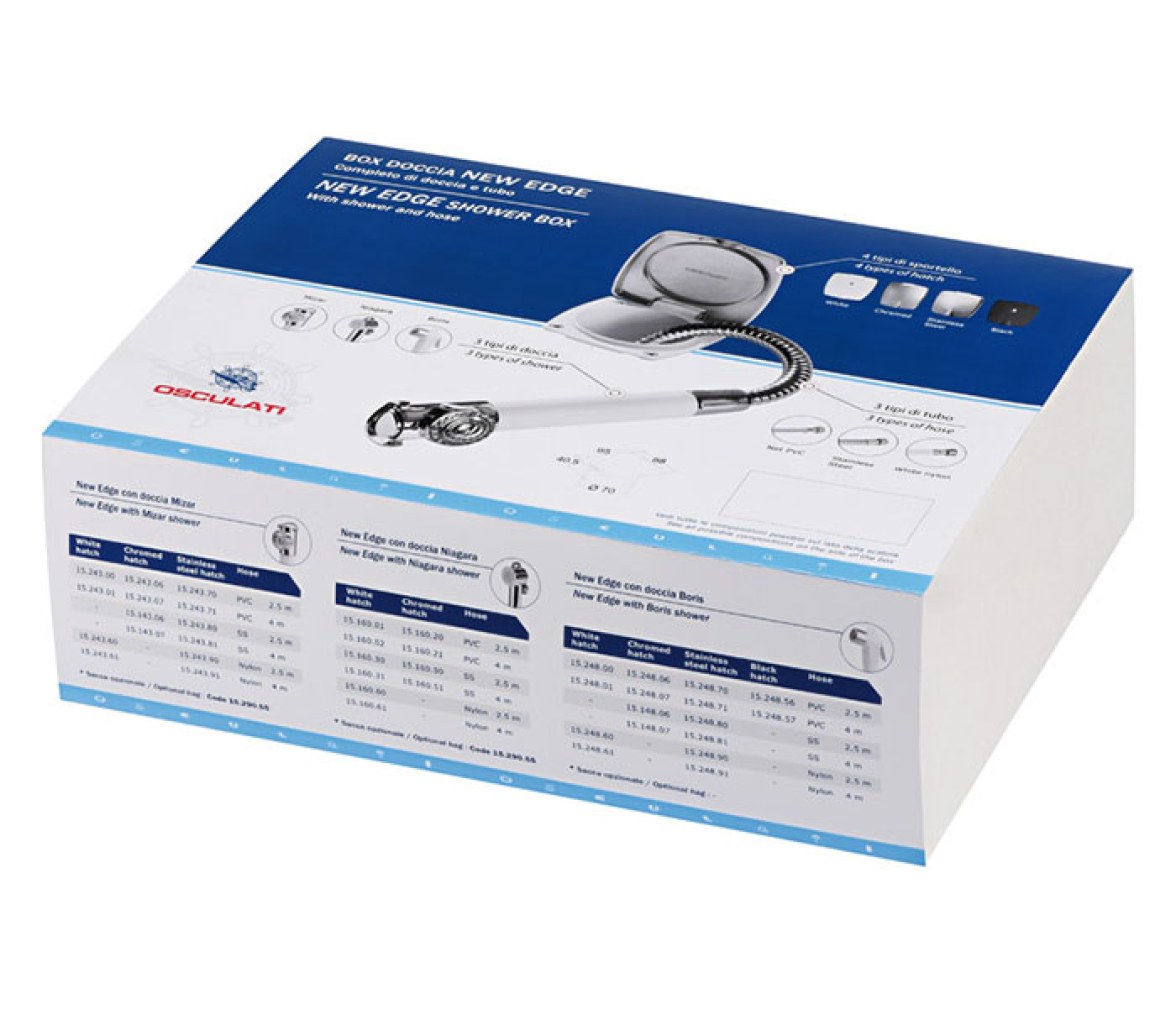 Osculati Caja Ducha Edge Blanca con Pomo Ducha Tiger