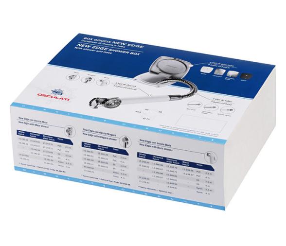 Osculati Caja Ducha Edge Blanca con Pomo Ducha Tiger