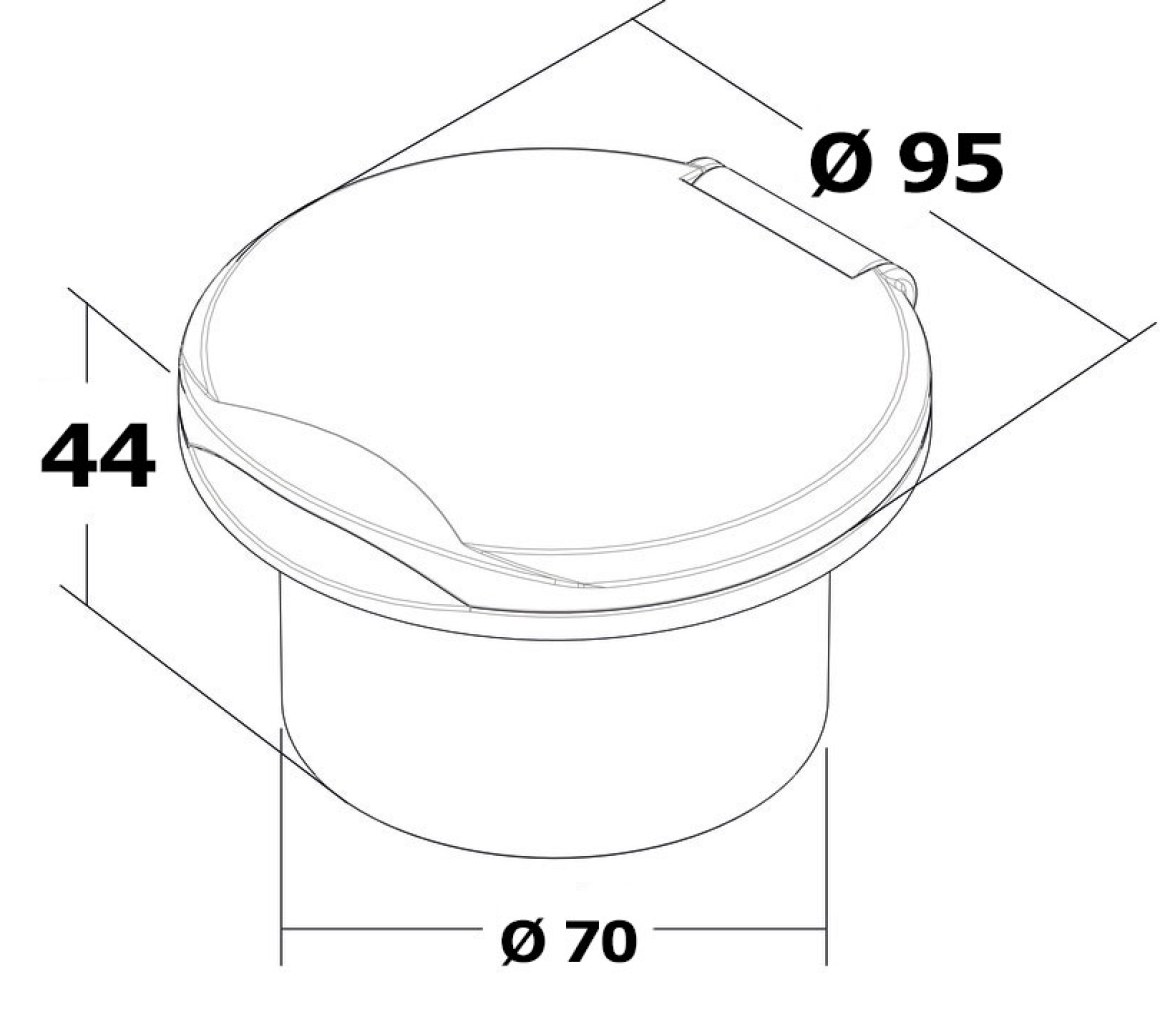 Osculati Caja Ducha Pared Classic EVO con boton Mizar Acero Inox