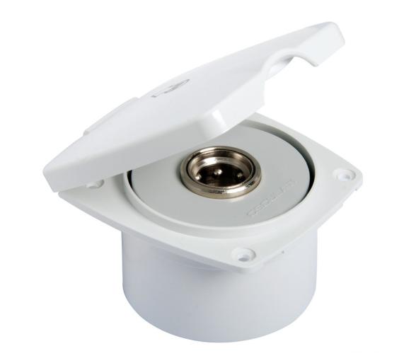 Osculati Conector manguera New Edge Blanco y Cromado para lavado de cubierta