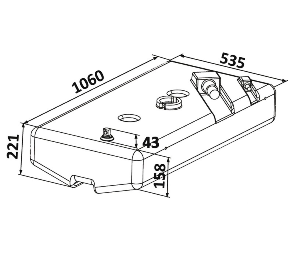 Osculati Crosslinked polyethylene fuel tank 90L