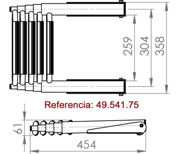 Osculati Escalera Telescópica Grande para Plataforma