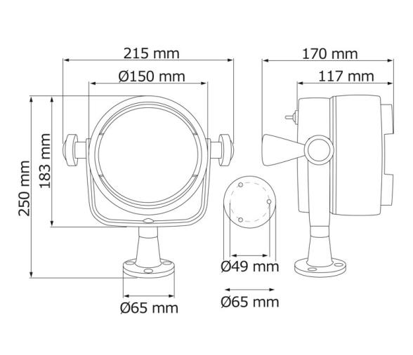 Osculati Foco de Cubierta Doble Filamento