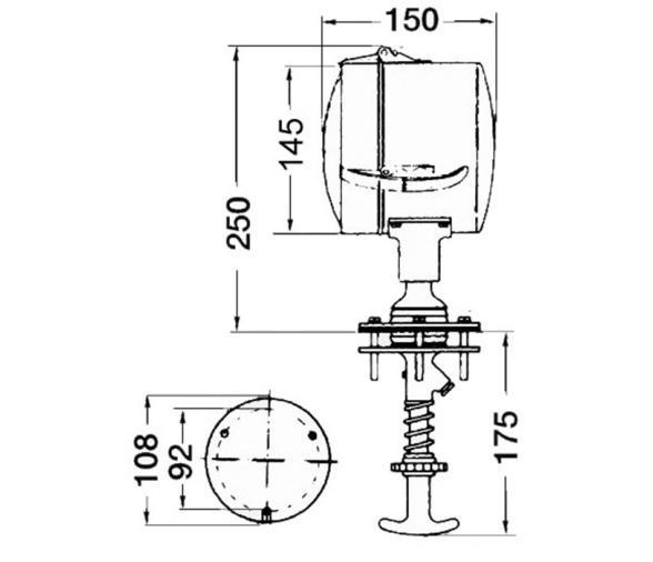 Osculati Foco DHR Regulable desde el Interior 145 mm