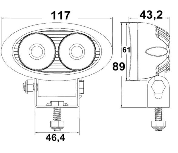Osculati Foco HD LED 2x5W Ajustable