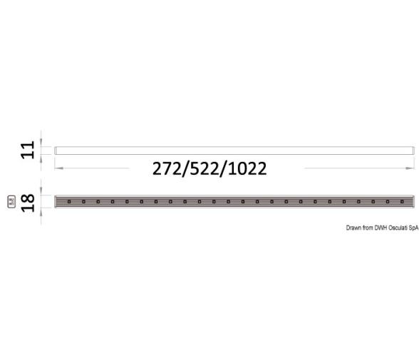 Osculati Franja de luces LED de Orizon Labcraft 12V y 24V 1280Lumen