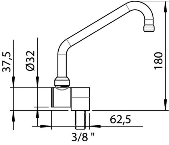 Osculati Grifo Abatible y Giratorio Laton Cromado