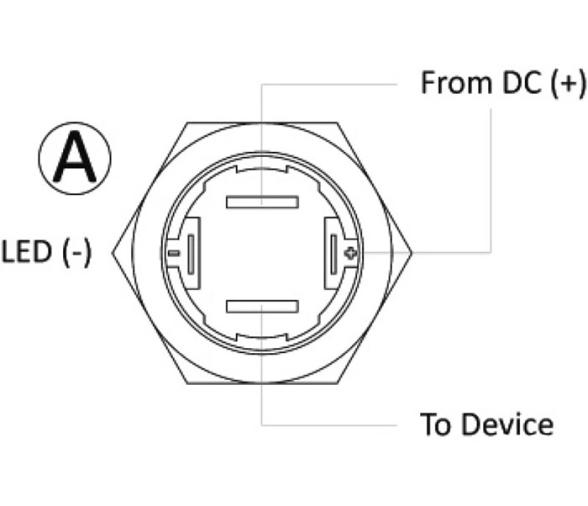 Interruptor Plano Acero Inox. 12V ON-OFF
