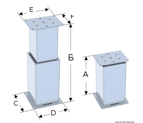 Pedestal de Mesa Cuadrada 2 alturas