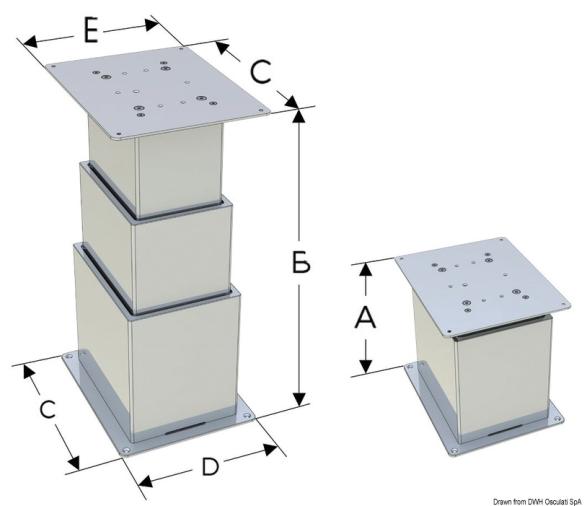Pedestal de Mesa Cuadrada 3 alturas