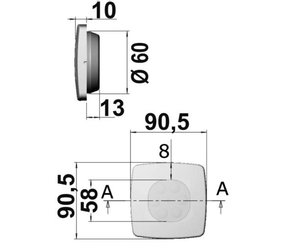 Osculati Plafon LED Cuadrado Montaje Empotrado