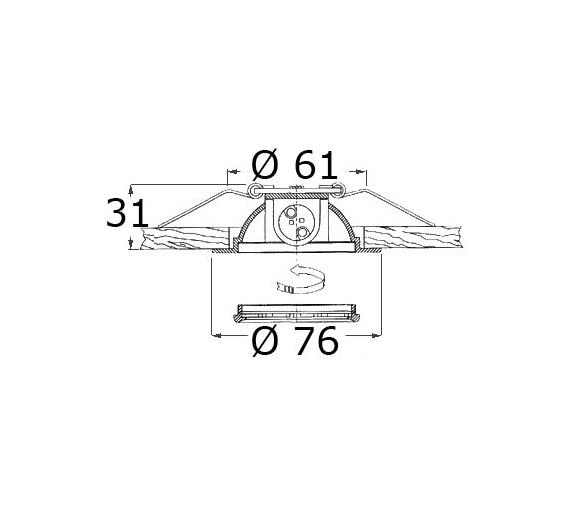 Luz TechoSextans Q Cuadrada Laton Cromado