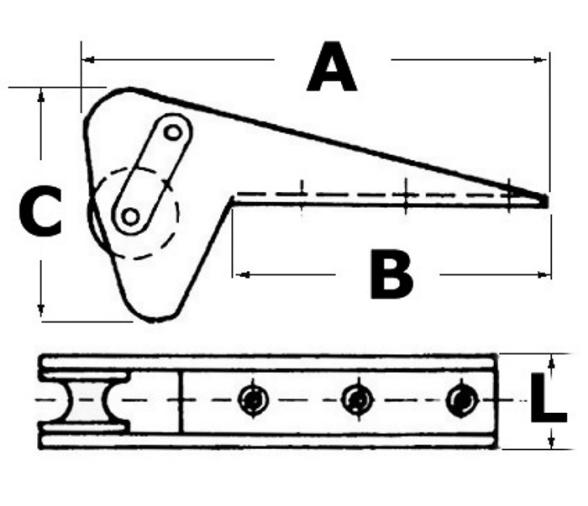 Osculati Puntera de Proa Aluminio Bruce/Trefoil