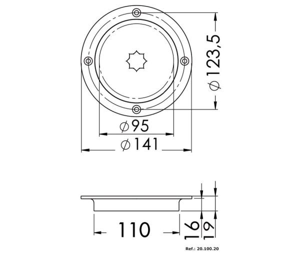 Osculati Registro Redondo Apertura Rápida acero inox
