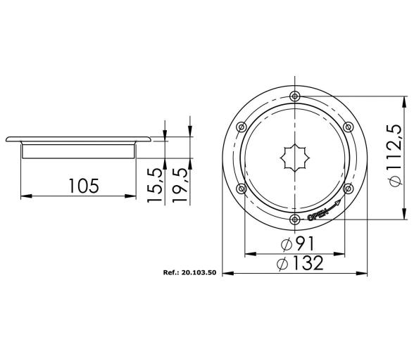 Osculati Registro Redondo Apertura Rápida acero inox