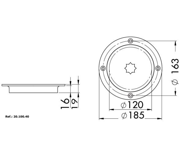 Osculati Registro Redondo Apertura Rápida acero inox
