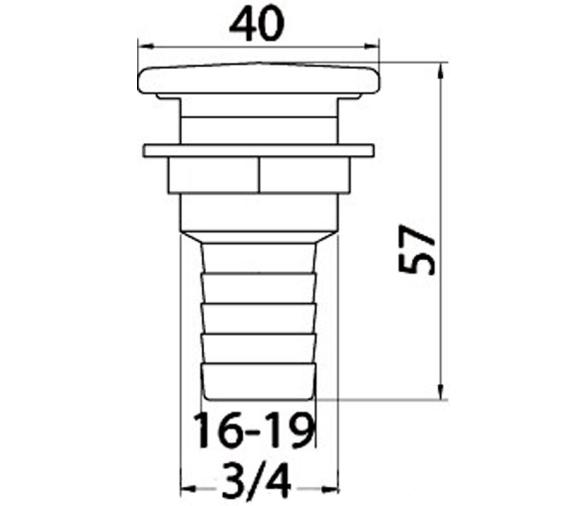 Osculati Respiradero de Combustible de Bronce Cromado