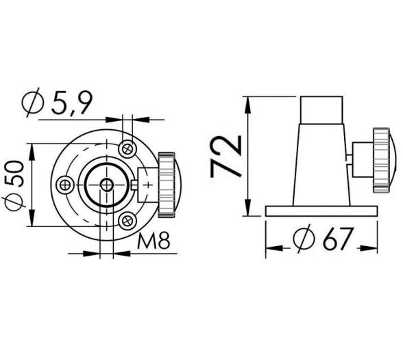 Osculati Soporte de fijación para Luces Instalación en Superficies Planas