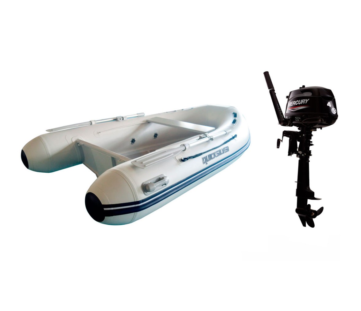 Pack Neumatica Quicksilver 270 Alu Rib + Motor Fueraborda Mercury 4 M