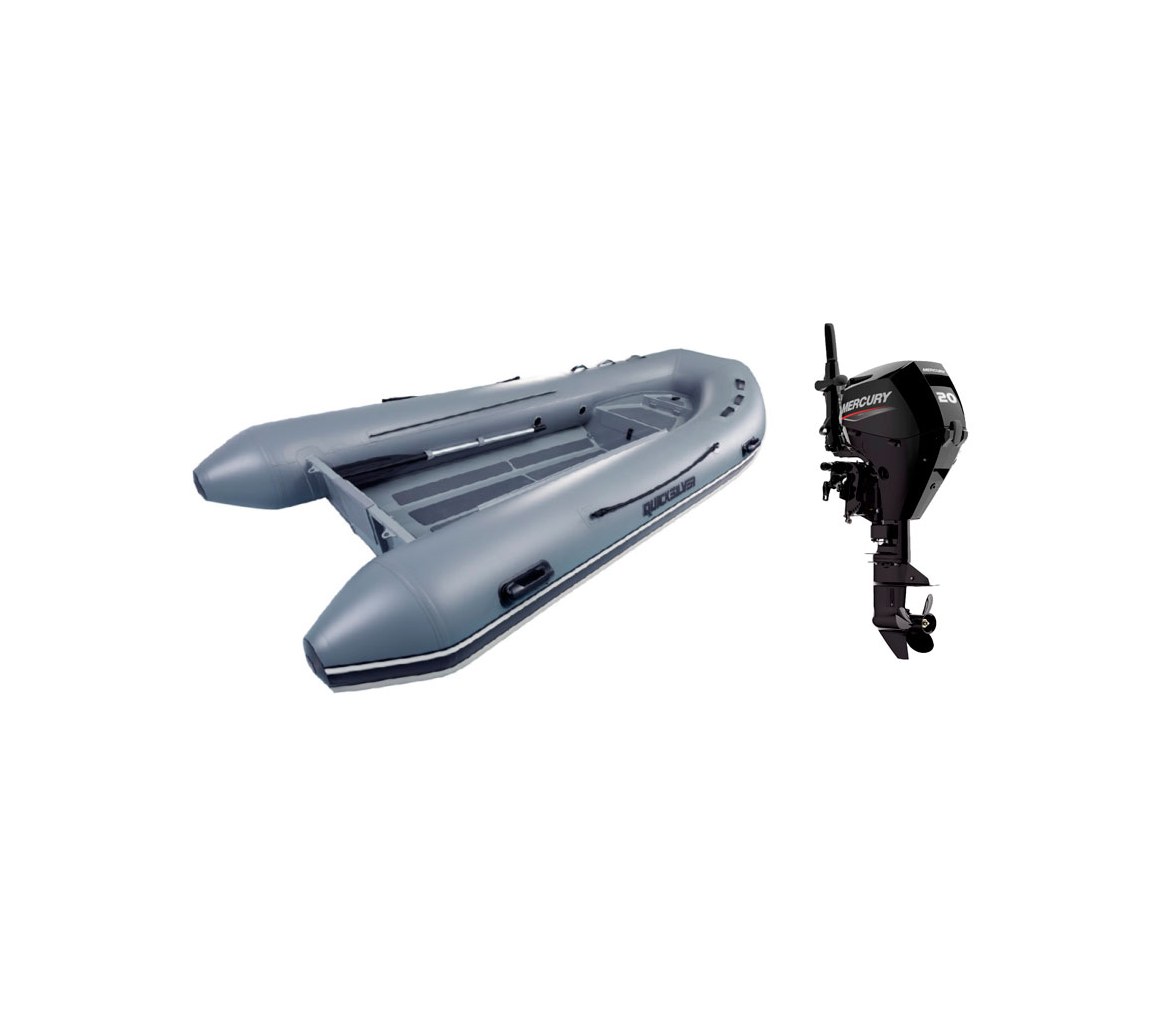 Pneumatic Pack Quicksilver 350 Alu Rib + Mercury 20 M EFI Outboard Motor