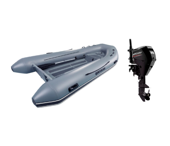 Pack Neumatica Quicksilver 350 Alu Rib + Motor Fueraborda Mercury 20 M EFI