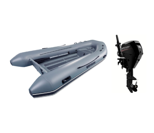 Pack Neumatica Quicksilver 380 Alu Rib + Motor Fueraborda Mercury 15 M EFI